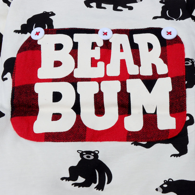 “BEAR BUM” Full Bear Printed Baby Jumpsuit