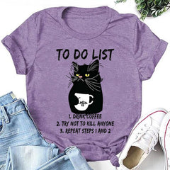 To Do List Letter Print Women Slogan T-Shirt