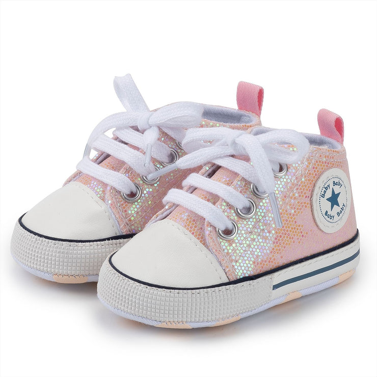 Lovely Allover Sequins Non-Slip Baby Shoes