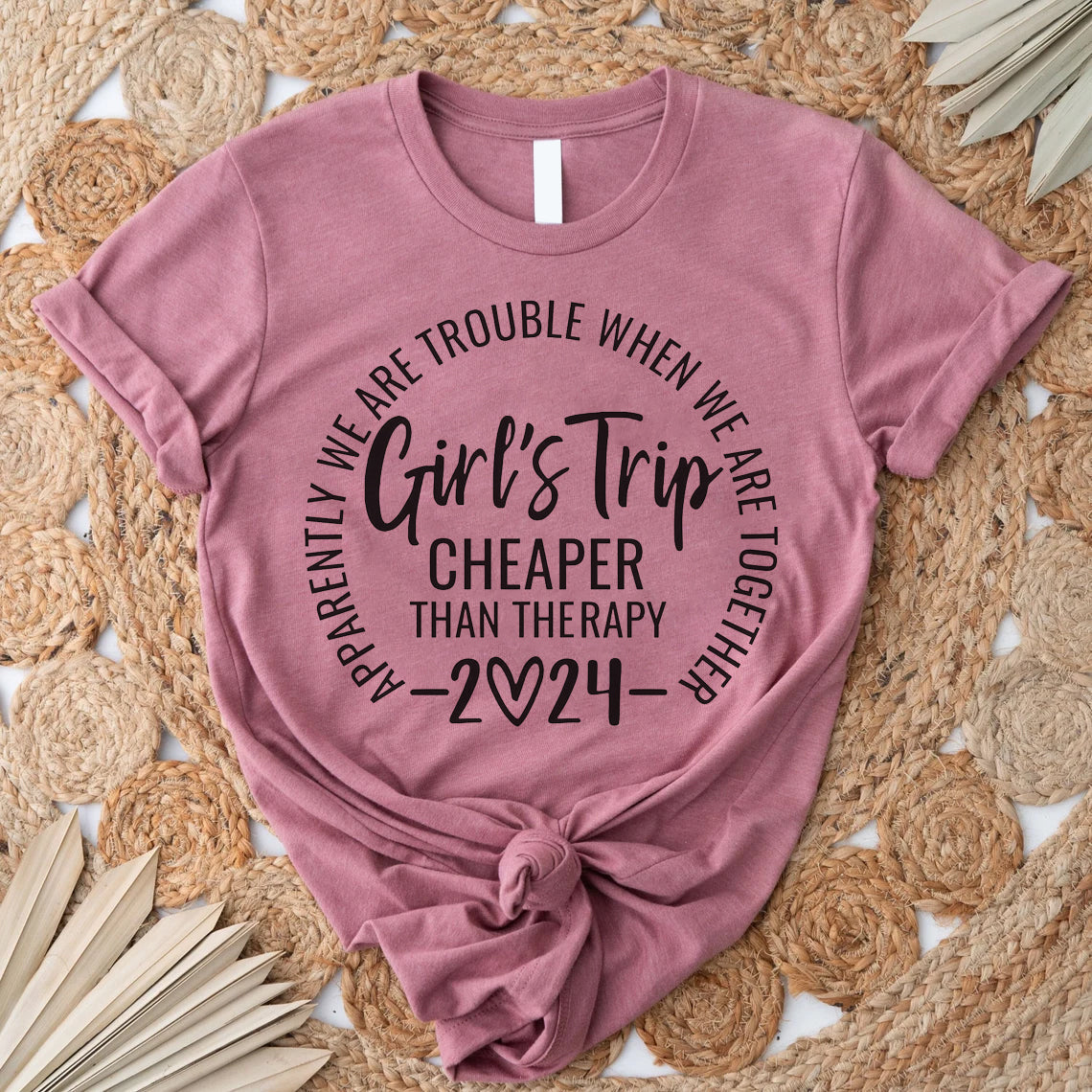 Girl's Trip 2024 Cheaper Letter Print Women Slogan T-Shirt