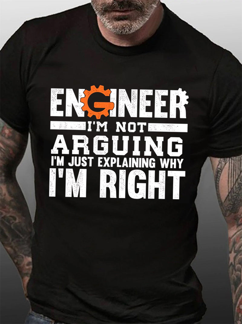 Ingénieur, je ne discute pas, T-Shirt avec slogan imprimé pour hommes
