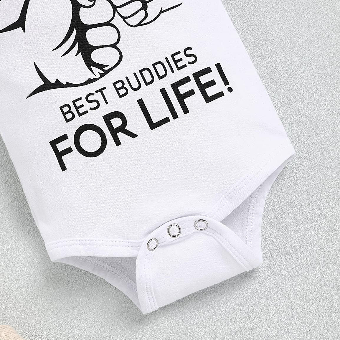 3PCS Daddy And Me Best Buddies For Life Printed Baby Set