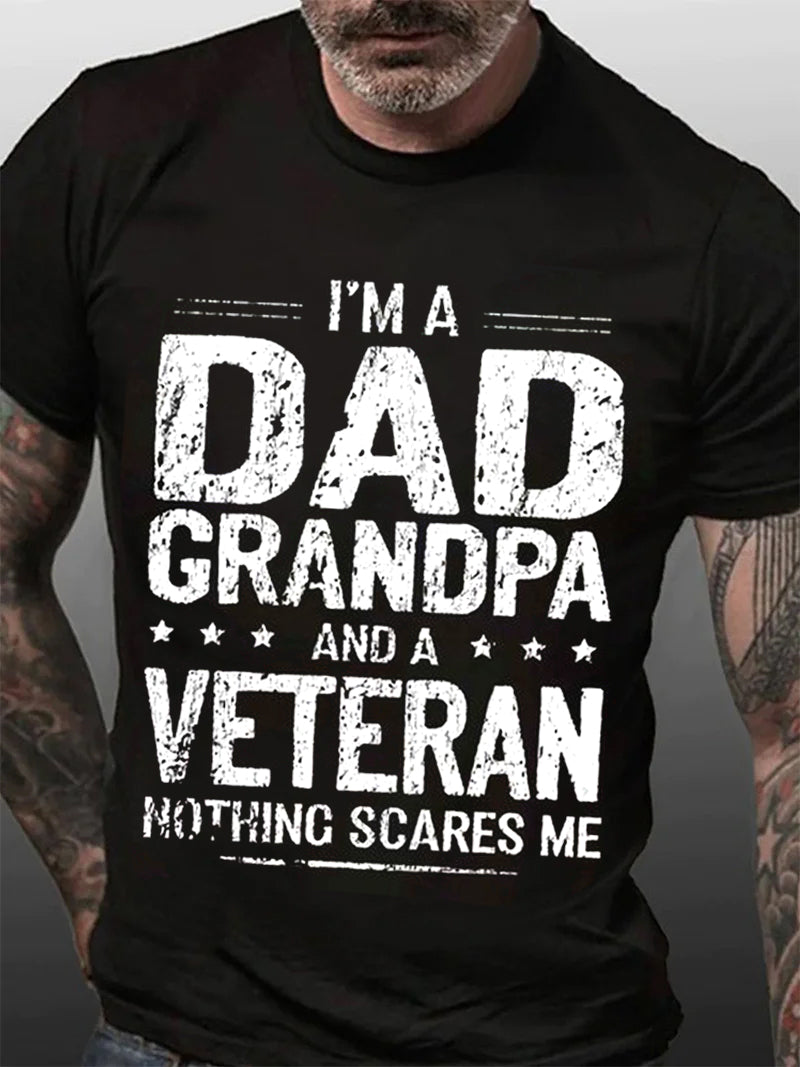 I'm A Dad Grandpa Print Men Slogan T-Shirt