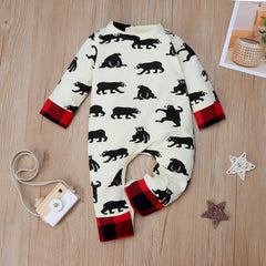 “BEAR BUM” Full Bear Printed Baby Jumpsuit