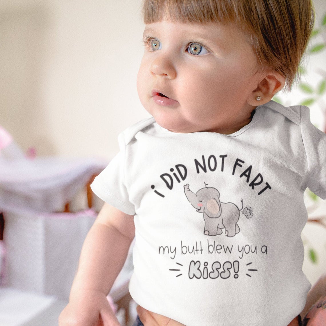 Funny My Butt Belw You A Kiss Elephant Printed Romper