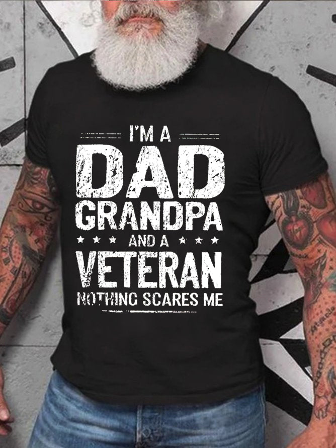 I'm A Dad Grandpa Print Men Slogan T-Shirt