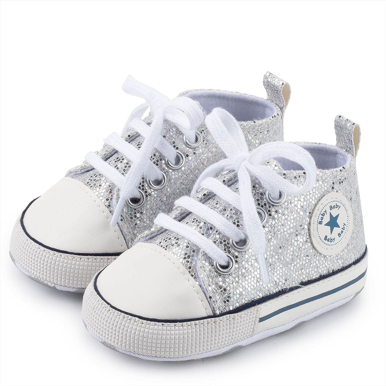 Jolies chaussures antidérapantes pour bébé à paillettes