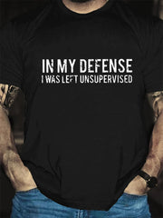 T-shirt avec slogan imprimé In My Defense pour hommes
