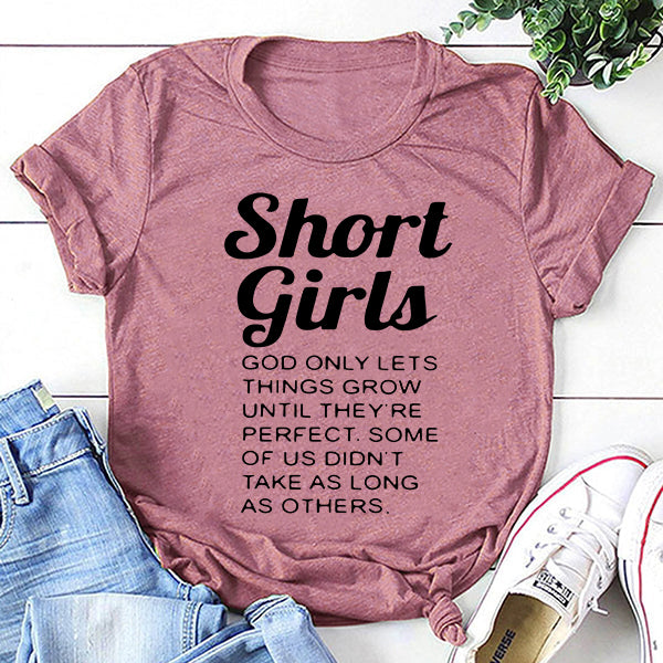 Shorts Girls Print Women Slogan T-Shirt