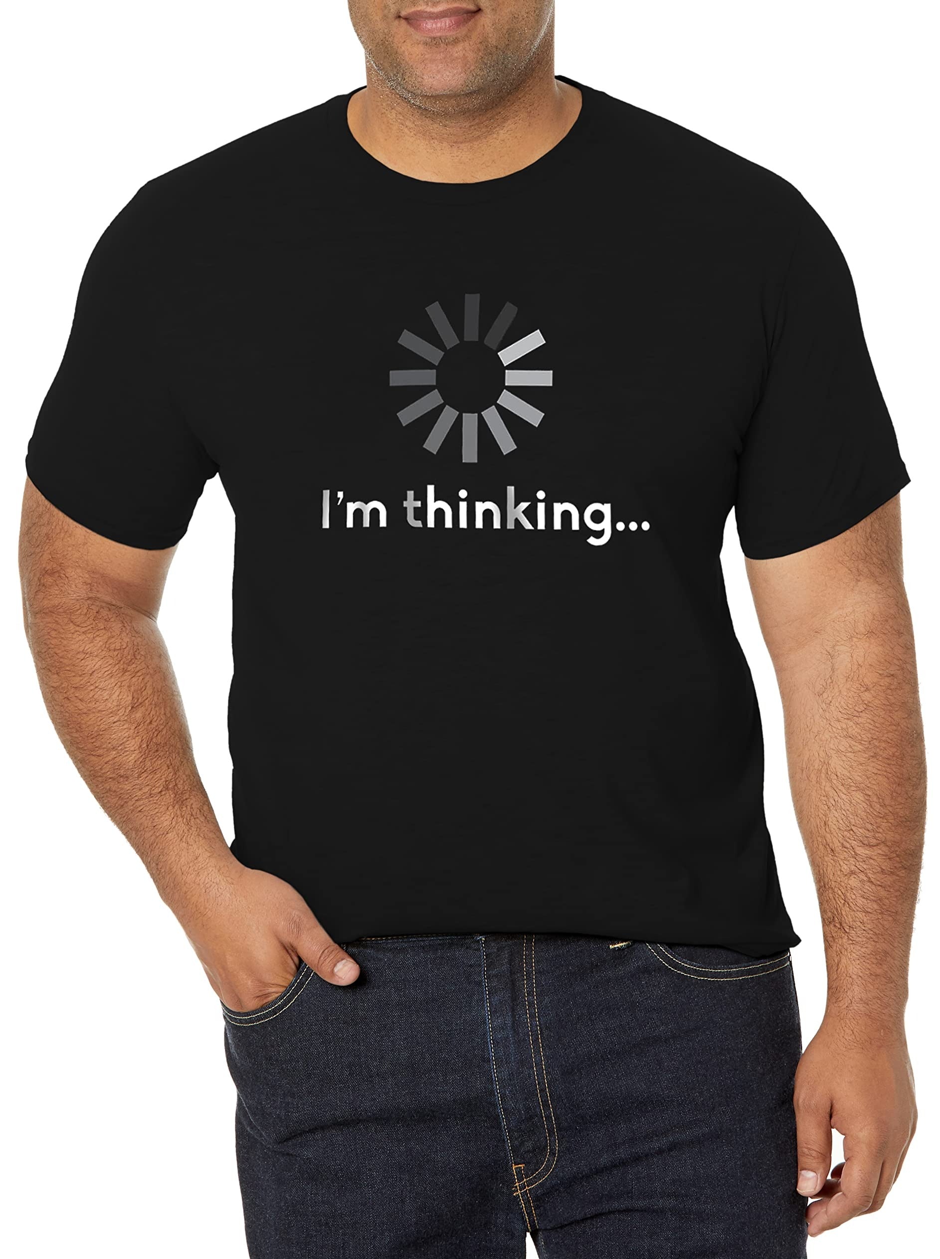 T-shirt avec slogan imprimé pour hommes, je pense 