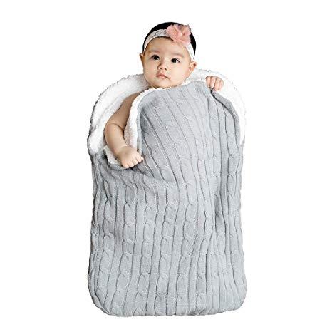 Couvertures d'emmaillotage pour bébés filles et garçons, sac de couchage en tricot