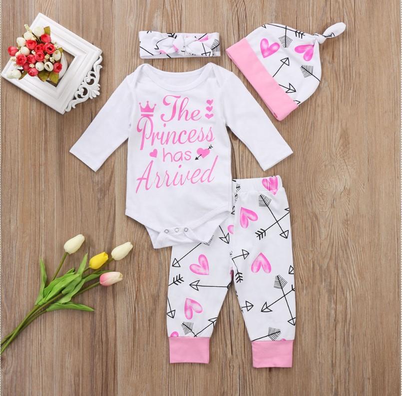 Haut + pantalon + bandeau imprimé lettre princesse bébé