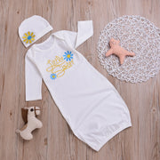 Baby  NewBorn Little Sister Floral Print Pajamas and Hat